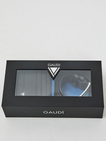 BOX PORTACARTE + CINTURA GAUDI' DA UOMO NERO