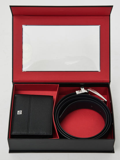 BOX PORTAFOGLIO + CINTURA GAUDI' DA UOMO NERO BLU