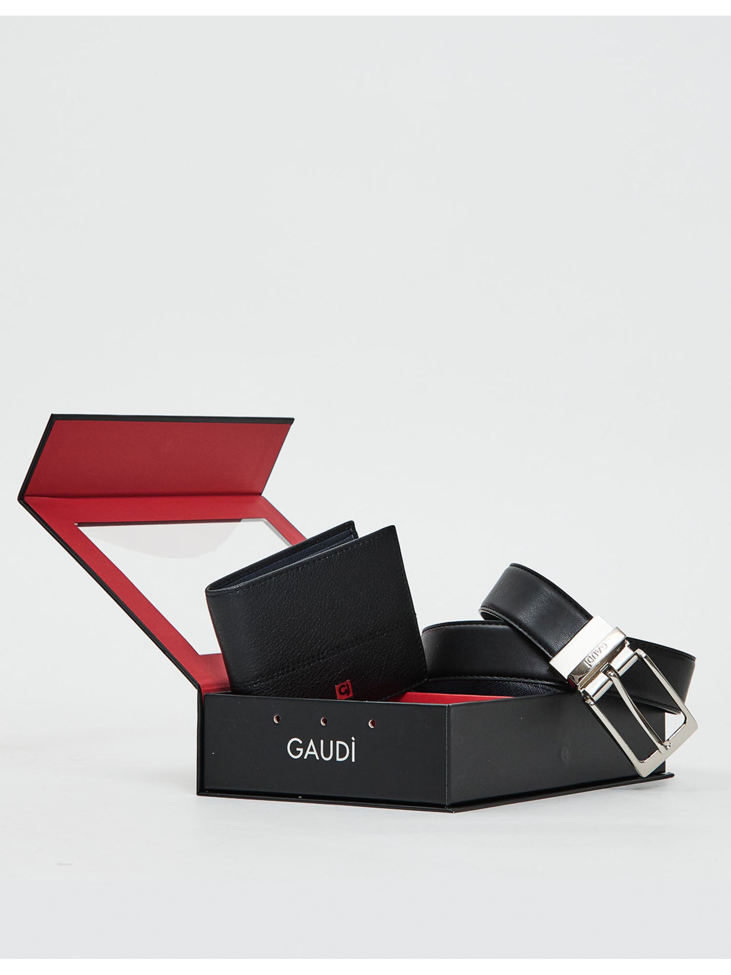 BOX PORTAFOGLIO + CINTURA GAUDI' DA UOMO NERO BLU