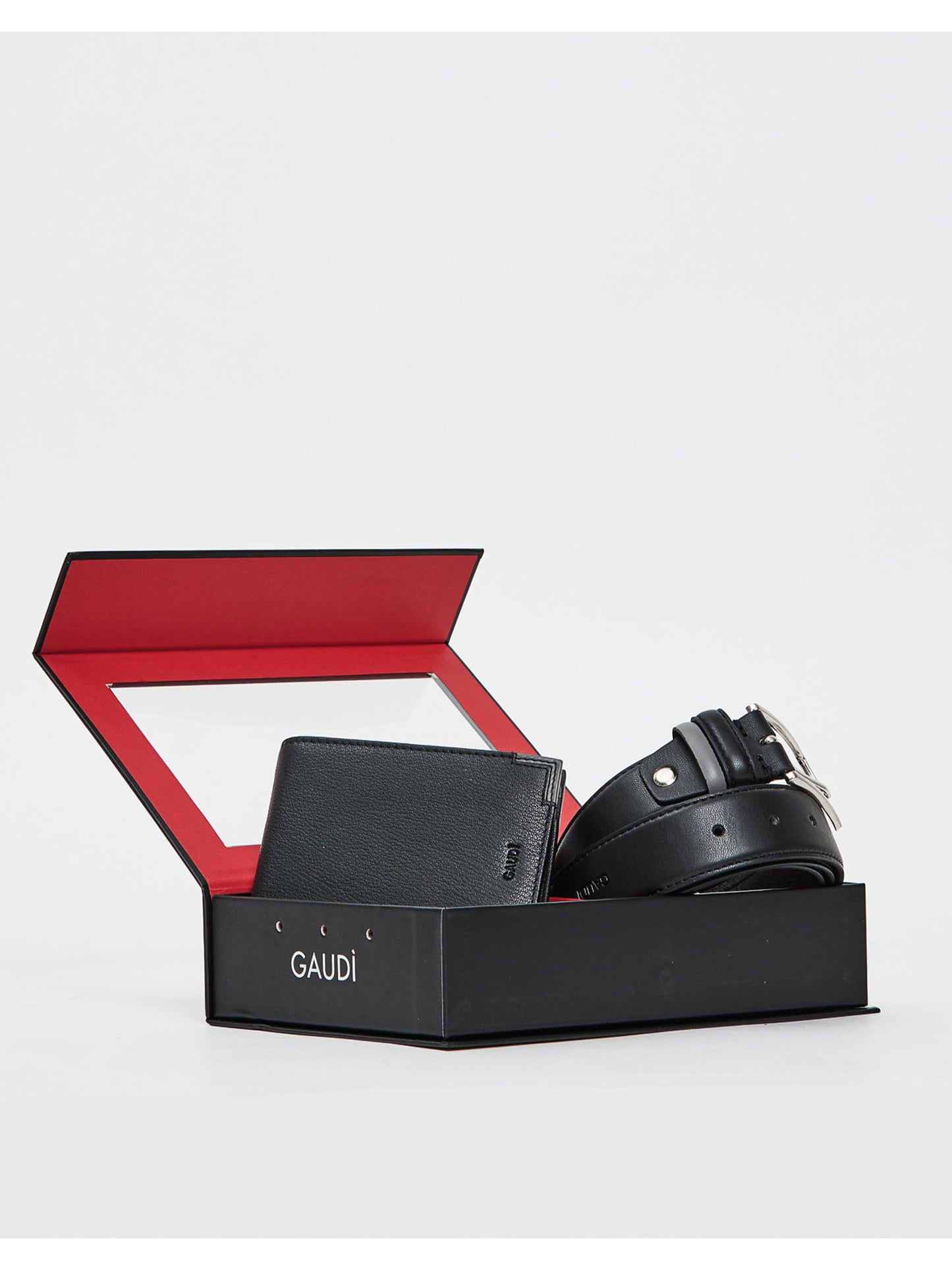 BOX PORTAFOGLIO + CINTURA GAUDI' DA UOMO NERO