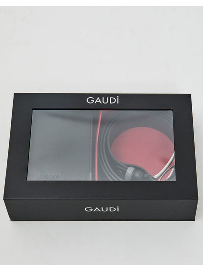 BOX PORTAFOGLIO + CINTURA GAUDI' DA UOMO NERO