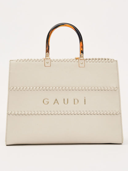 Gaudì Gemma, borsa a mano donna color crema elegante