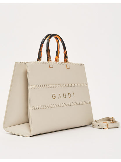 Gaudì Gemma, borsa a mano donna color crema elegante