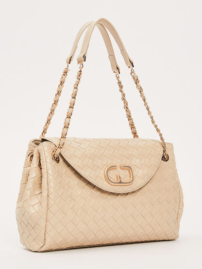 Gaudì Gaia, shopping bag donna color crema