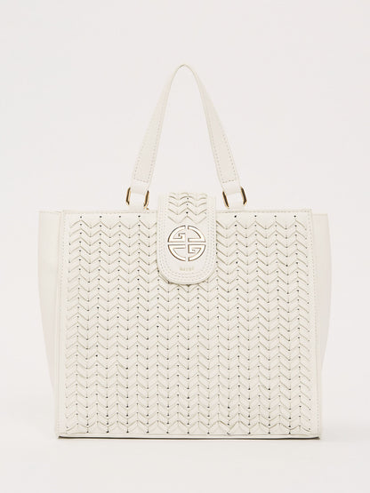 Gaudi' Glenda shopping bag bianca da donna elegante