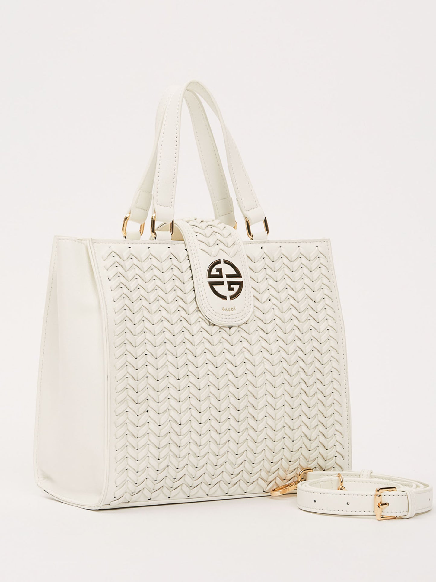 Gaudi' Glenda shopping bag bianca da donna elegante