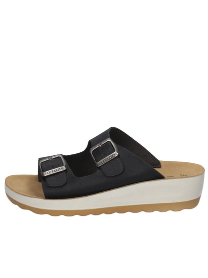 Fly Flot 42 G64 2C, sandalo donna nero comodo e traspirante