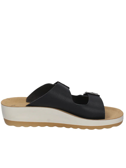 Fly Flot 42 G64 2C, sandalo donna nero comodo e traspirante