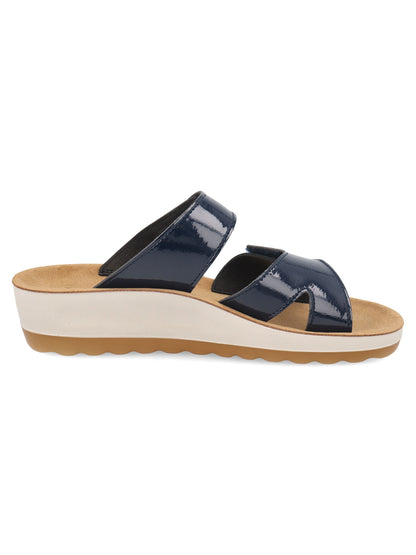 Sandalo Fly Flot donna blu con doppio strappo regolabile