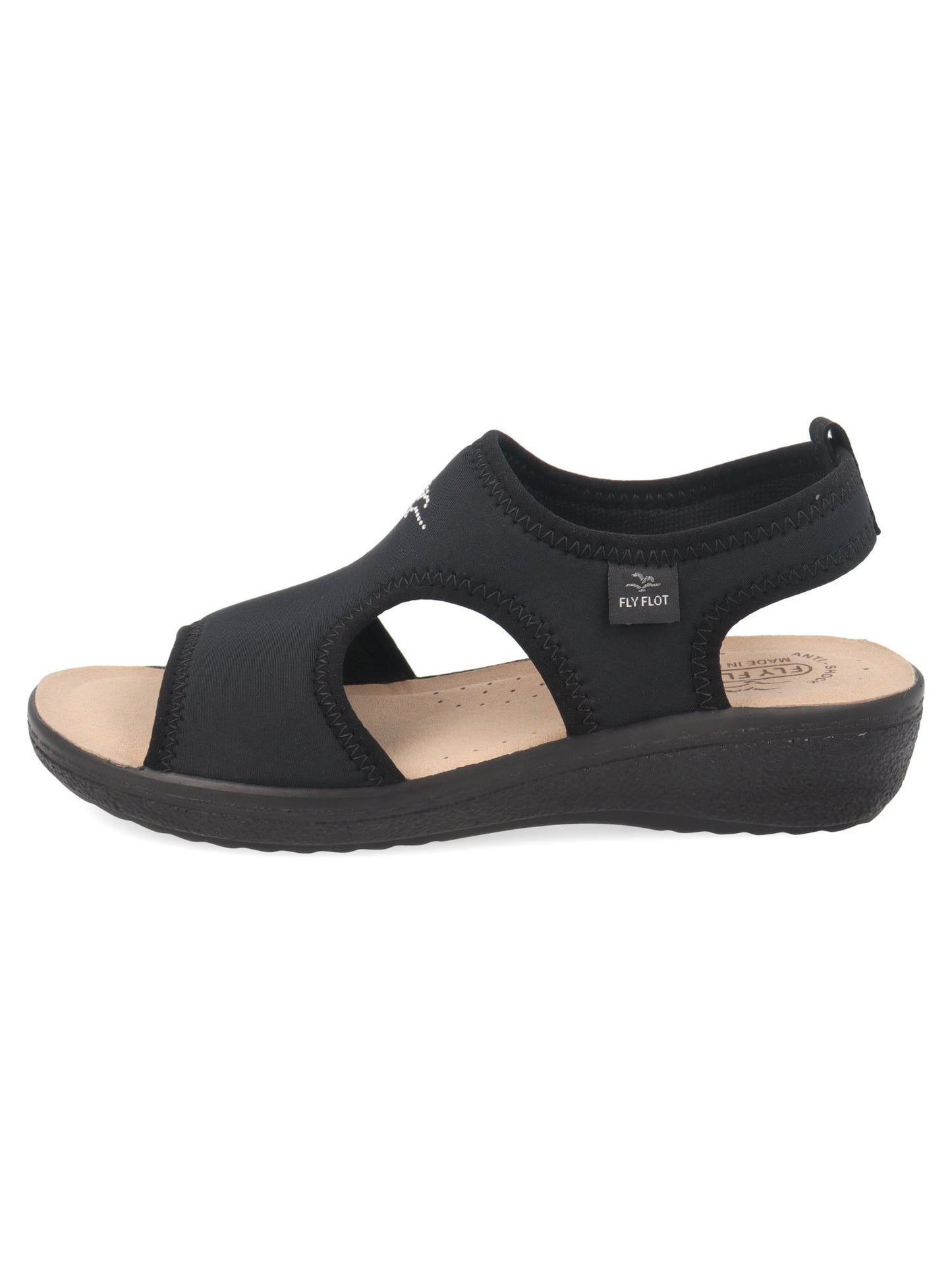 Fly Flot 55 E71 LA 2003, ciabatta chiusa comoda da donna nera