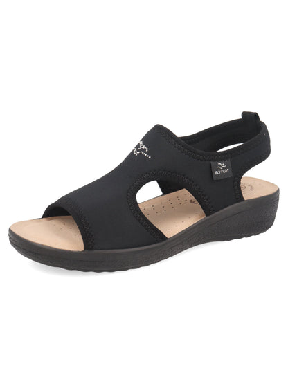 Fly Flot 55 E71 LA 2003, ciabatta chiusa comoda da donna nera