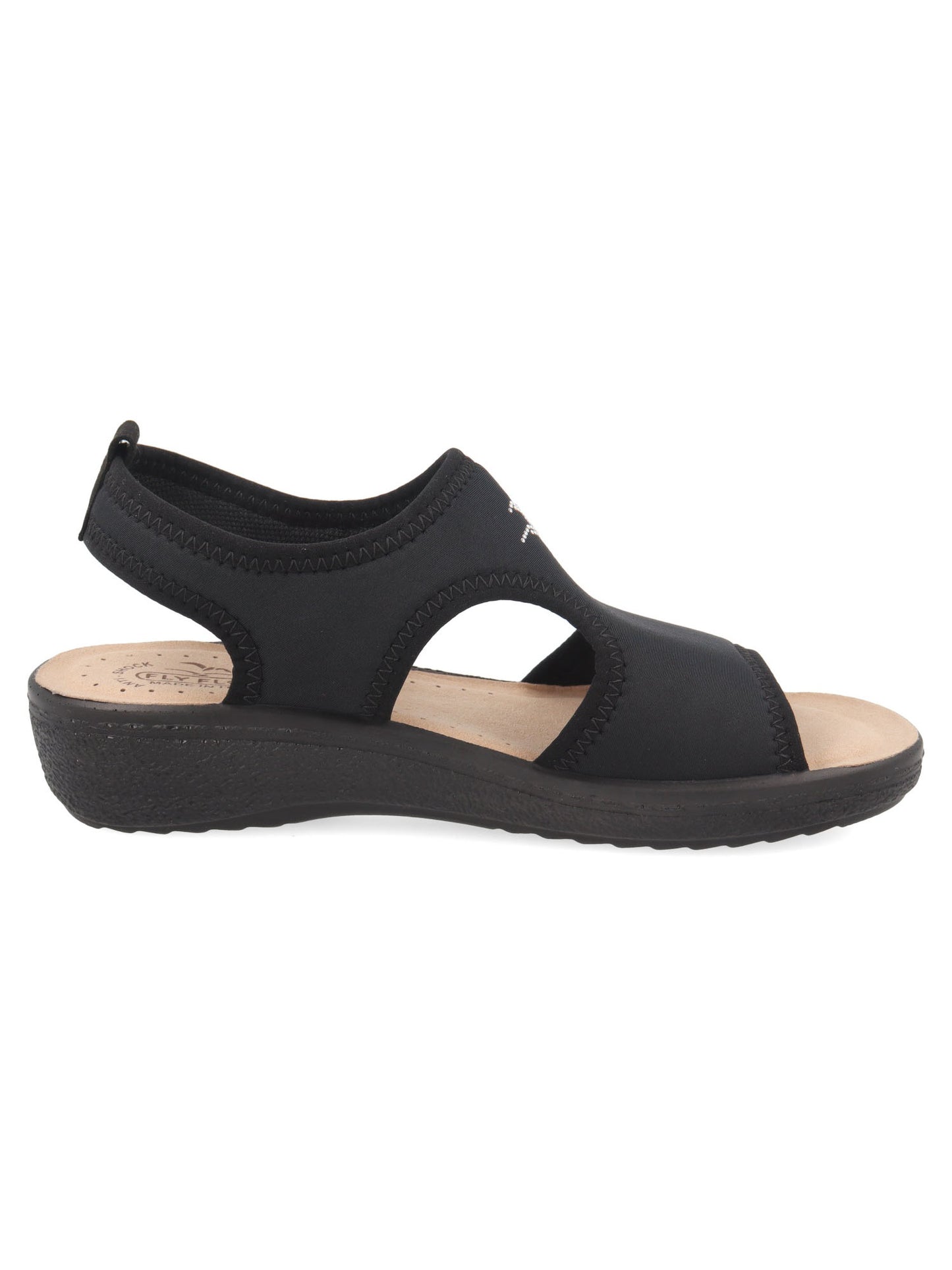 Fly Flot 55 E71 LA 2003, ciabatta chiusa comoda da donna nera