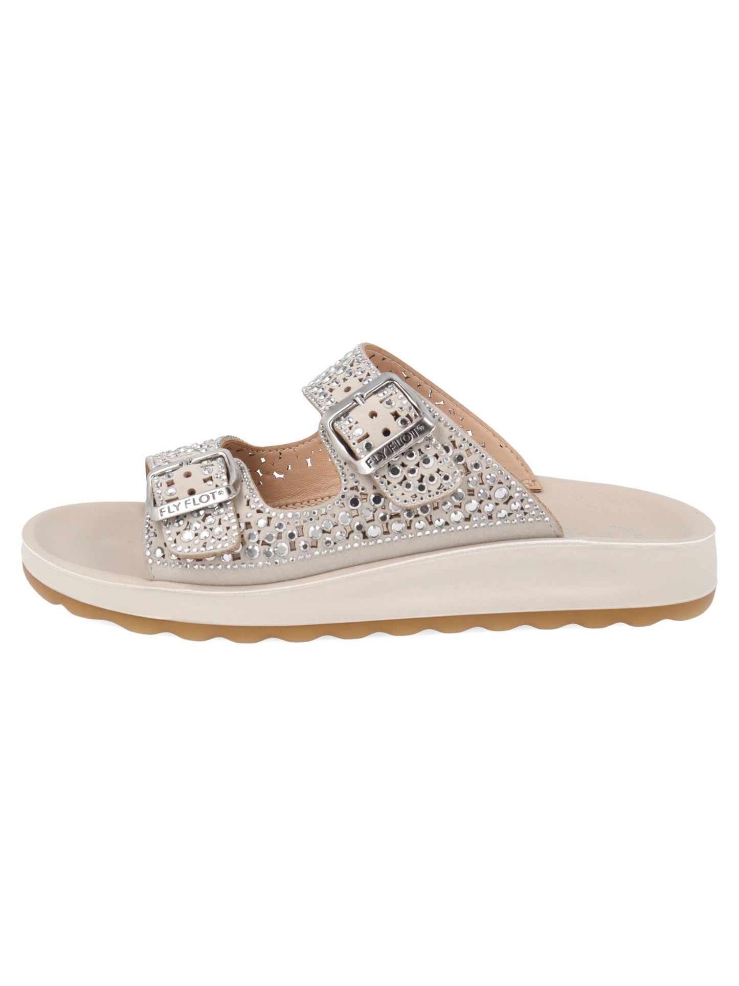 Sandalo Fly Flot donna in tessuto grigio, comfort e stile estivo