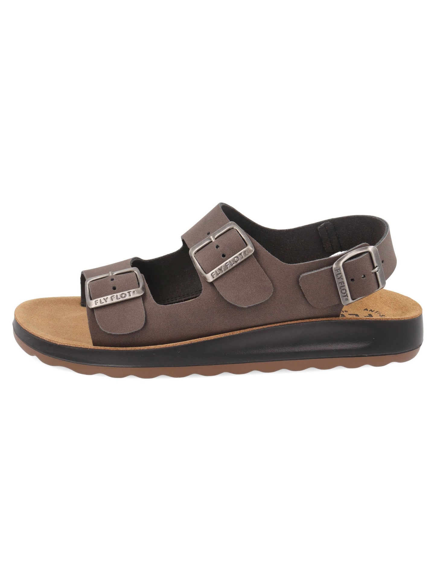 Sandali da uomo Fly Flot marrone con fibbia regolabile e comfort estivo