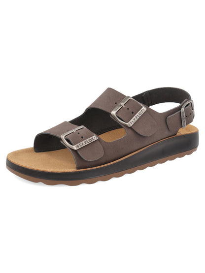 Sandali da uomo Fly Flot marrone con fibbia regolabile e comfort estivo