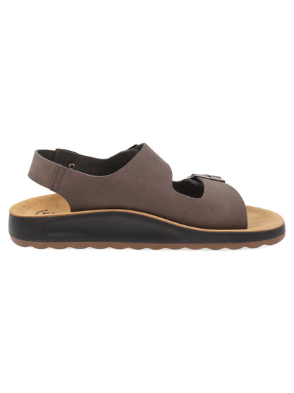 Sandali da uomo Fly Flot marrone con fibbia regolabile e comfort estivo