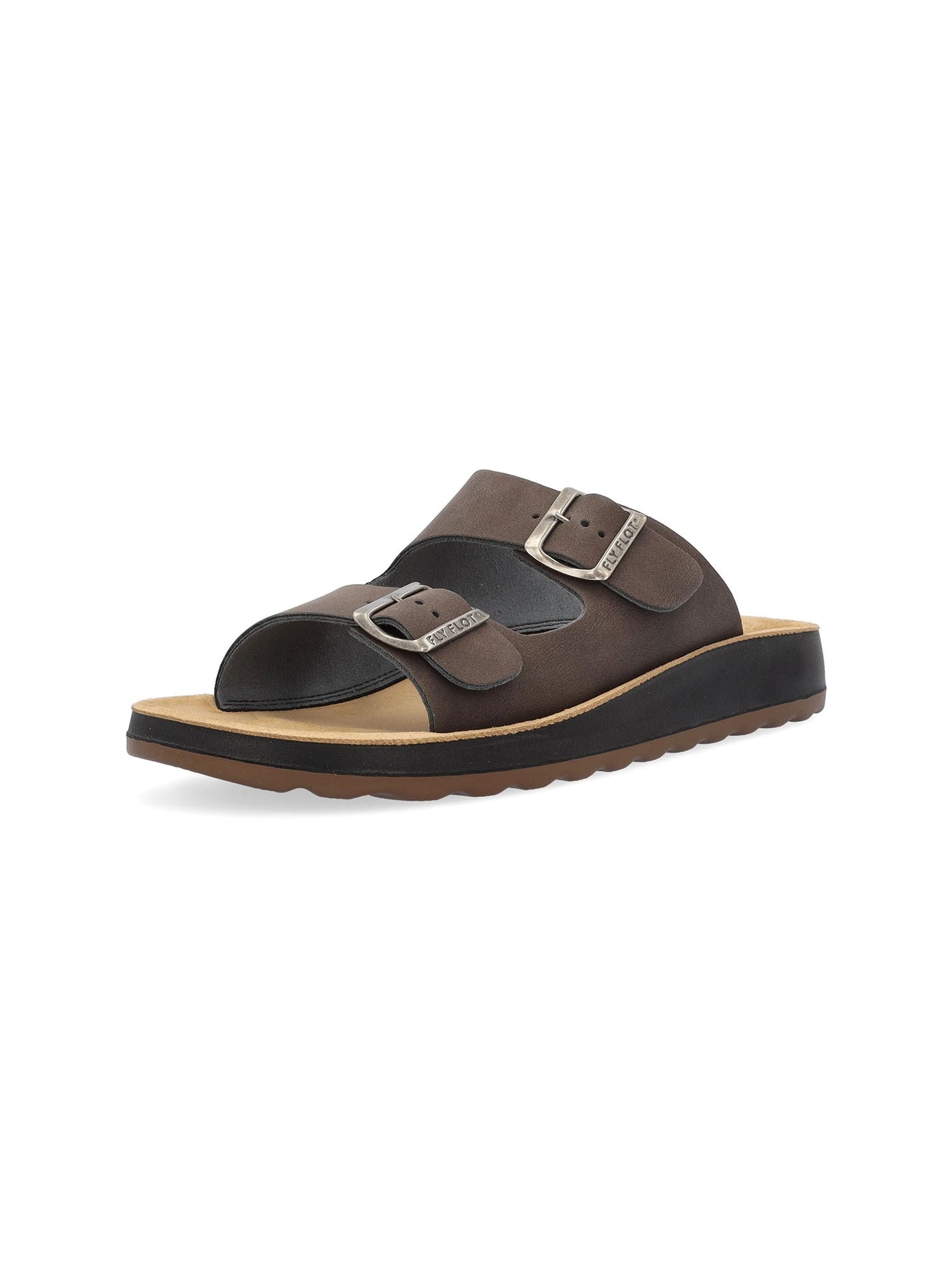 Sandali casual da uomo Fly Flot marroni con fibbia regolabile