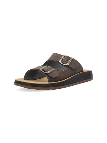 Sandali casual da uomo Fly Flot marroni con fibbia regolabile