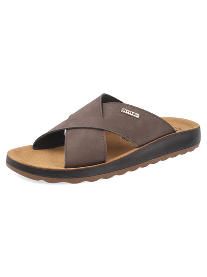 Sandalo donna Fly Flot marrone con doppia fascia intrecciata