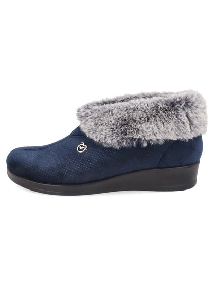 CIABATTA CHIUSA CON ECO PELLICCIA FLY FLOT DA DONNA BLU
