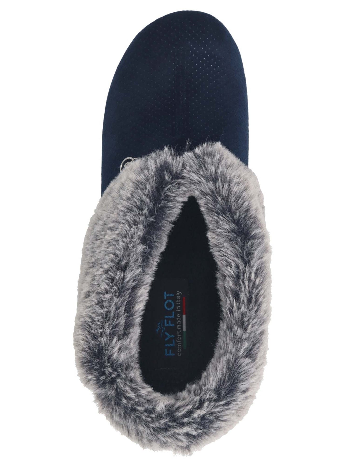 CIABATTA CHIUSA CON ECO PELLICCIA FLY FLOT DA DONNA BLU