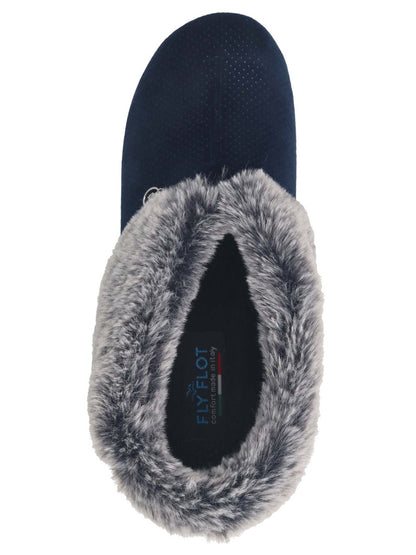 CIABATTA CHIUSA CON ECO PELLICCIA FLY FLOT DA DONNA BLU