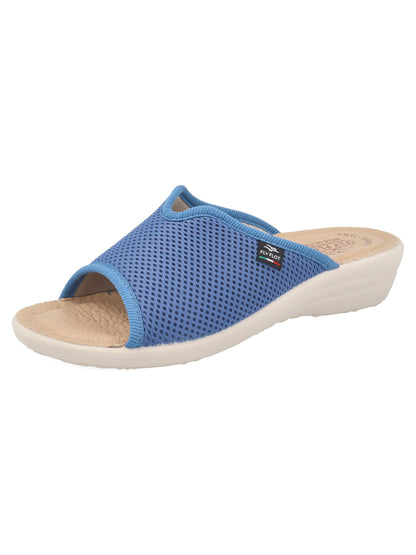 Ciabatta da donna Fly Flot in rete elastica blu per la primavera-estate