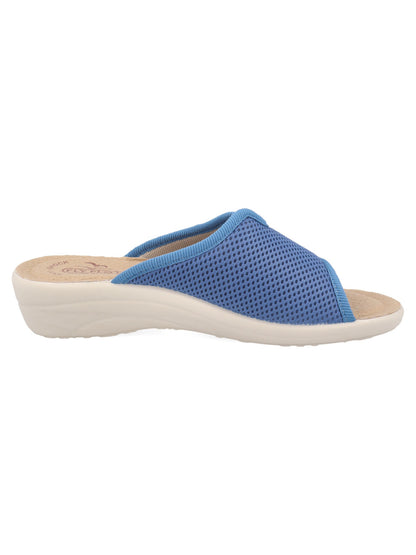 Ciabatta da donna Fly Flot in rete elastica blu per la primavera-estate