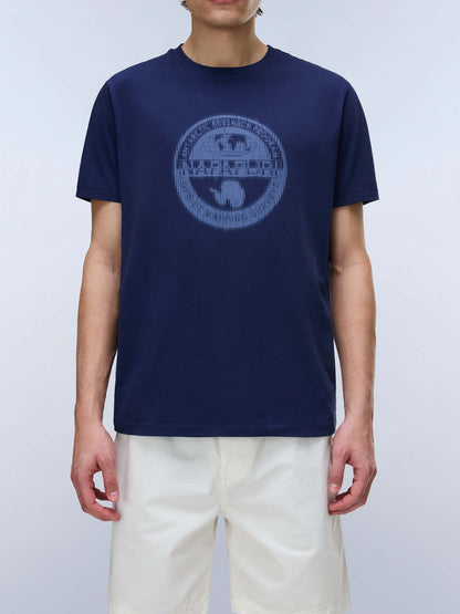 Napapijri S-Mahsa, t-shirt uomo blu a maniche corte