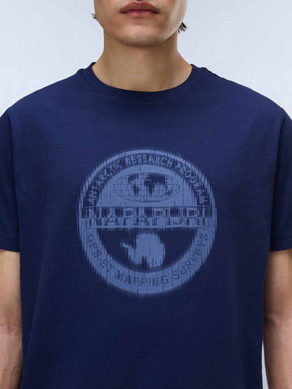 Napapijri S-Mahsa, t-shirt uomo blu a maniche corte