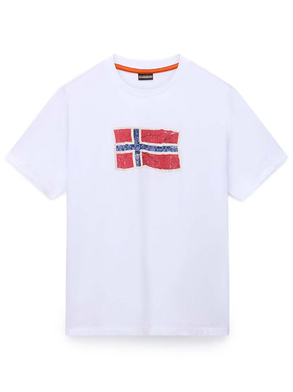 T-shirt maniche corte Napapijri S-Mahsa da uomo bianca