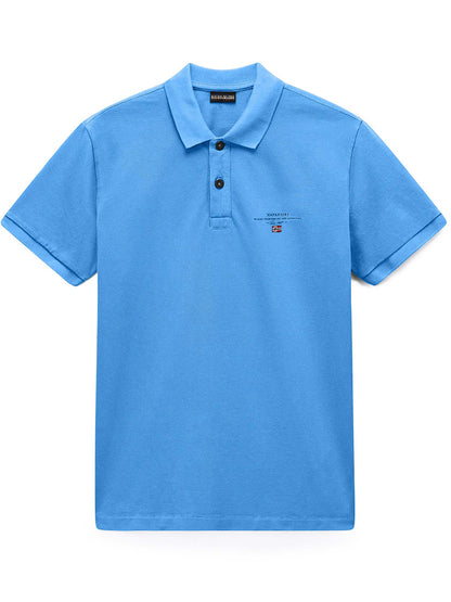 Polo Elbas SS 4 da uomo azzurra in cotone