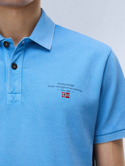 Polo Elbas SS 4 da uomo azzurra in cotone