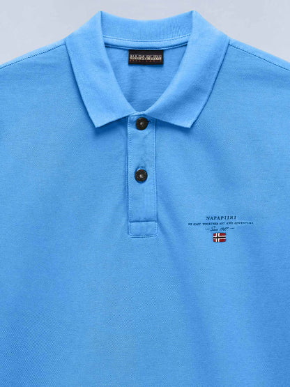 Polo Elbas SS 4 da uomo azzurra in cotone