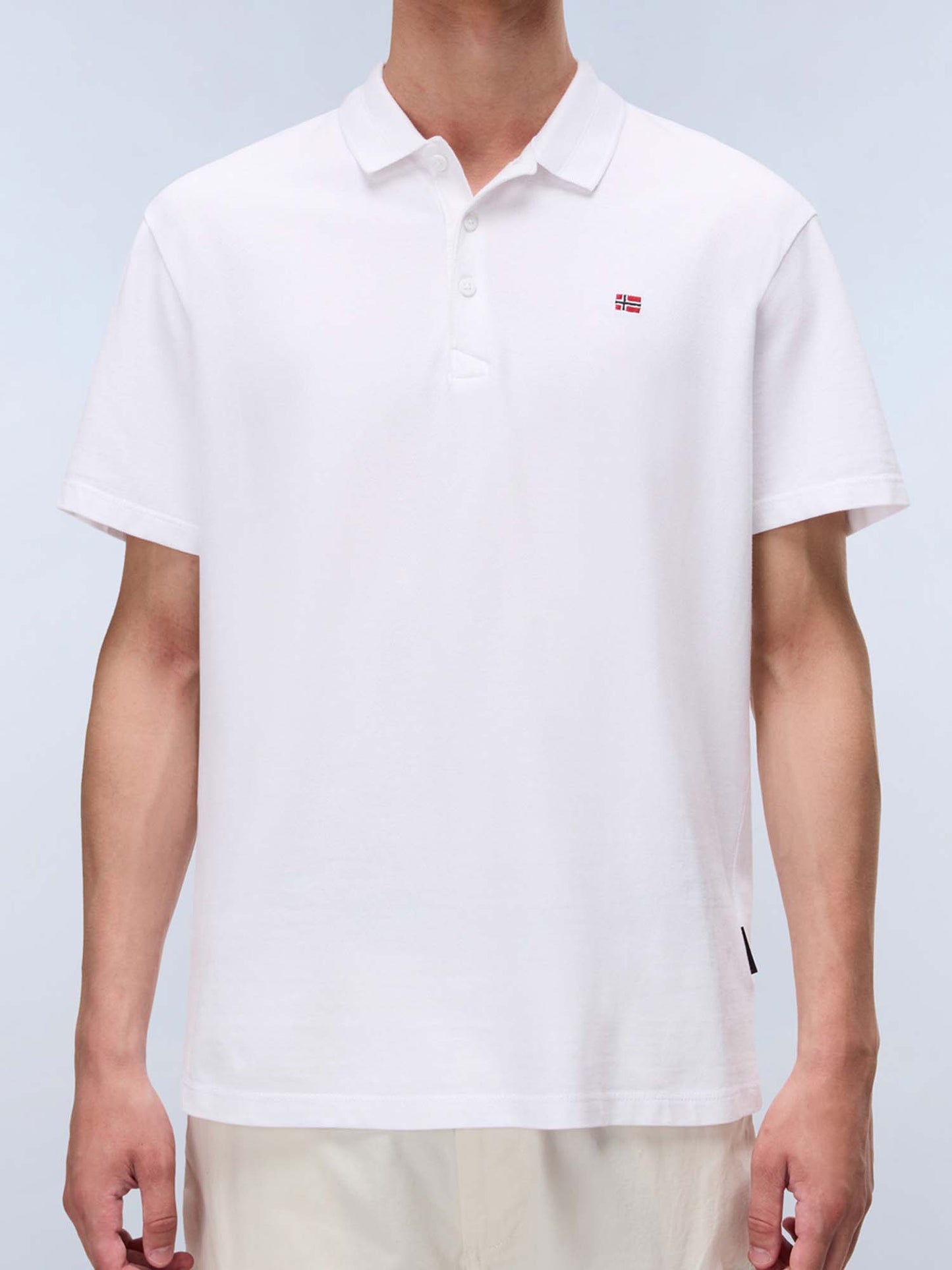 Polo Ealis Napapijri da uomo in cotone bianca dal design classico