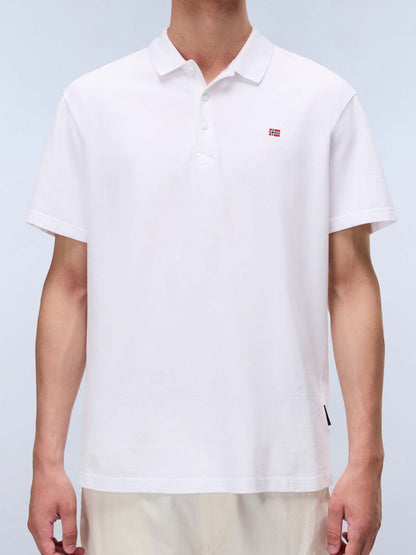 Polo Ealis Napapijri da uomo in cotone bianca dal design classico