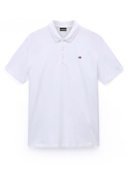 Polo Ealis Napapijri da uomo in cotone bianca dal design classico
