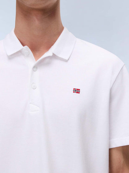 Polo Ealis Napapijri da uomo in cotone bianca dal design classico