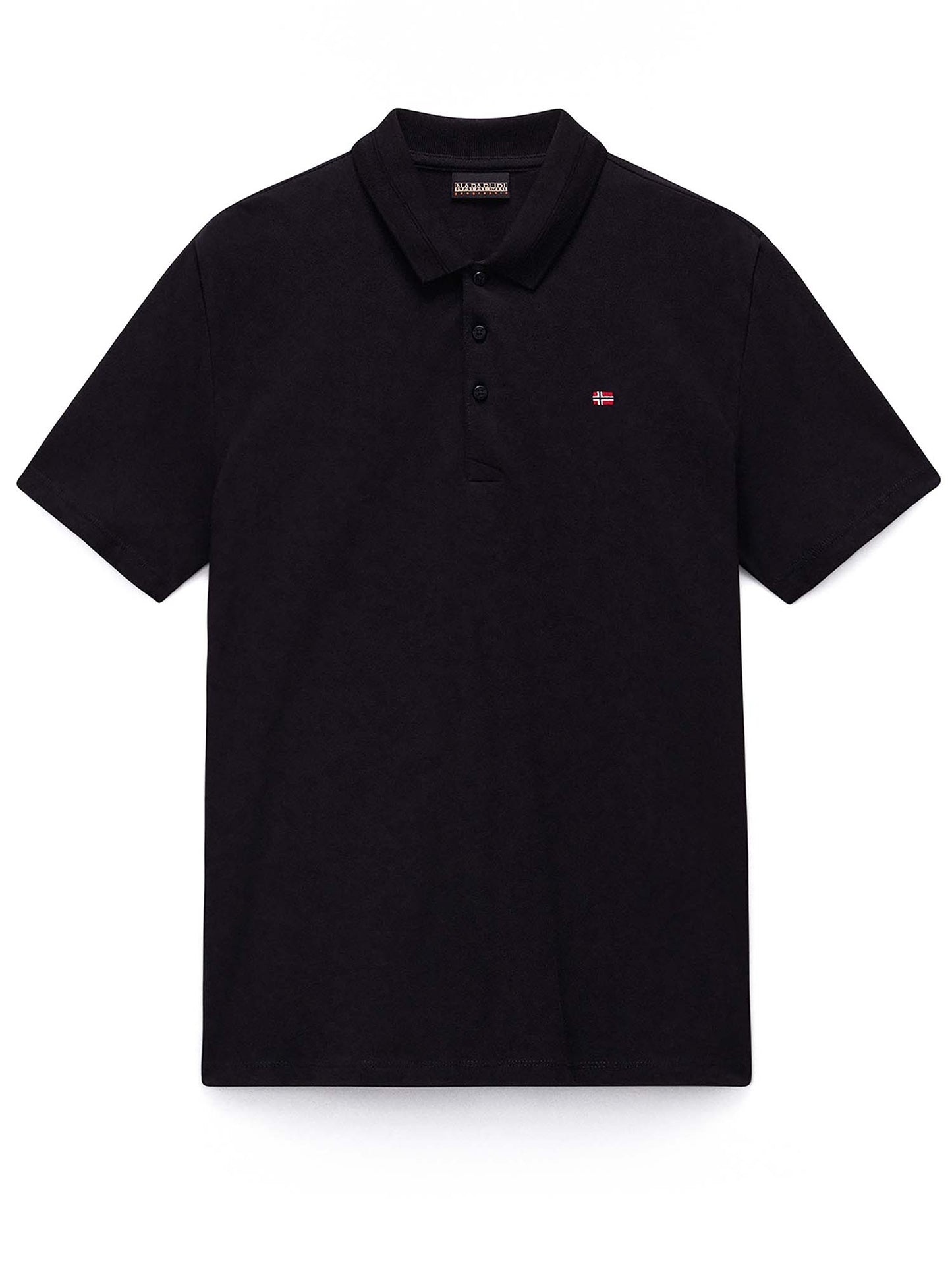 Polo Ealis di Napapijri da uomo in cotone nero con colletto italiano