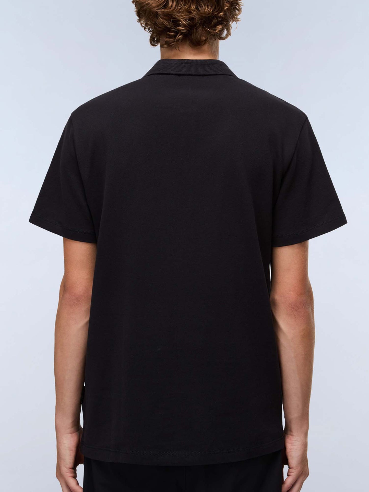 Polo Ealis di Napapijri da uomo in cotone nero con colletto italiano