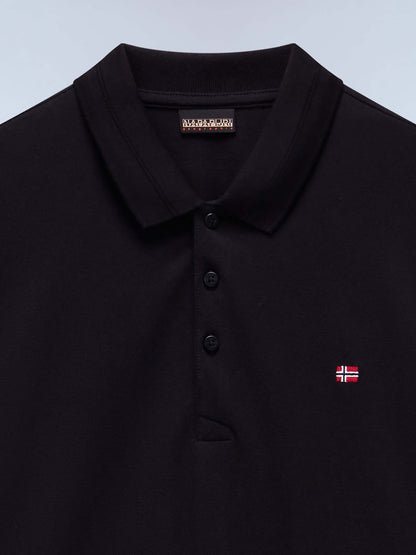 Polo Ealis di Napapijri da uomo in cotone nero con colletto italiano