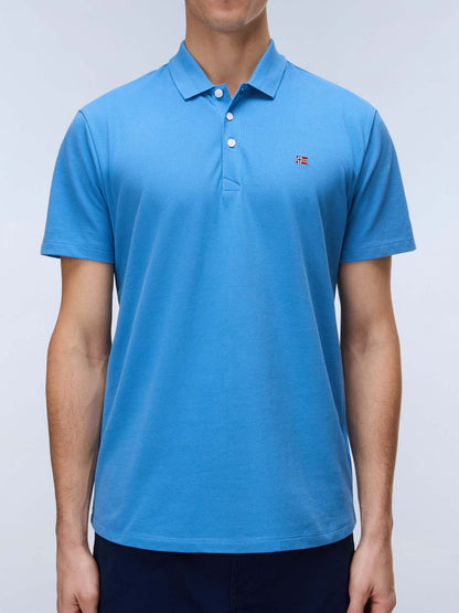 Napapijri Ealis SS, polo uomo azzurra in cotone