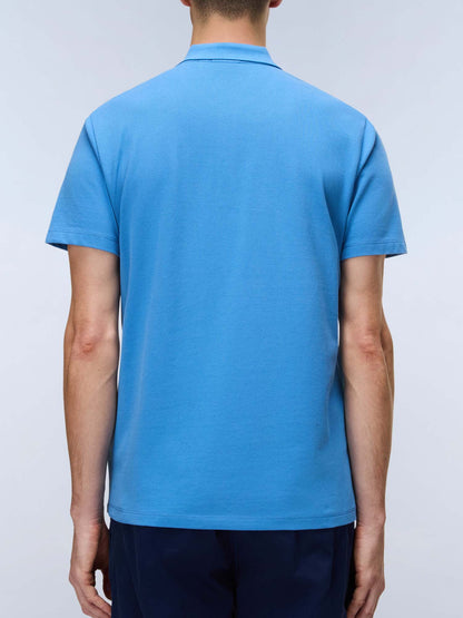 Napapijri Ealis SS, polo uomo azzurra in cotone
