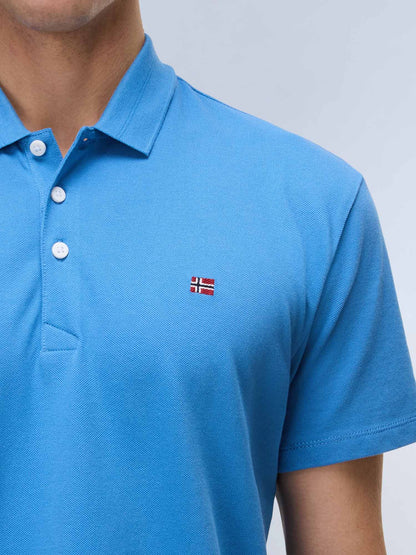 Napapijri Ealis SS, polo uomo azzurra in cotone
