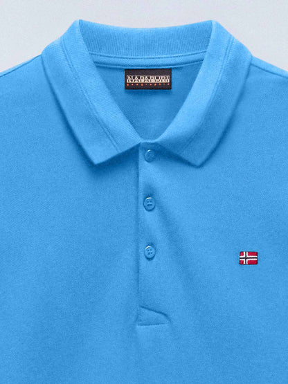 Napapijri Ealis SS, polo uomo azzurra in cotone