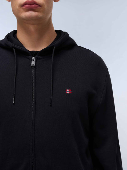 FELPA CON CAPPUCCIO E ZIP BALIS NAPAPIJRI UOMO NERO