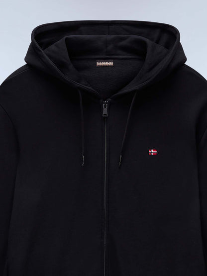 FELPA CON CAPPUCCIO E ZIP BALIS NAPAPIJRI UOMO NERO