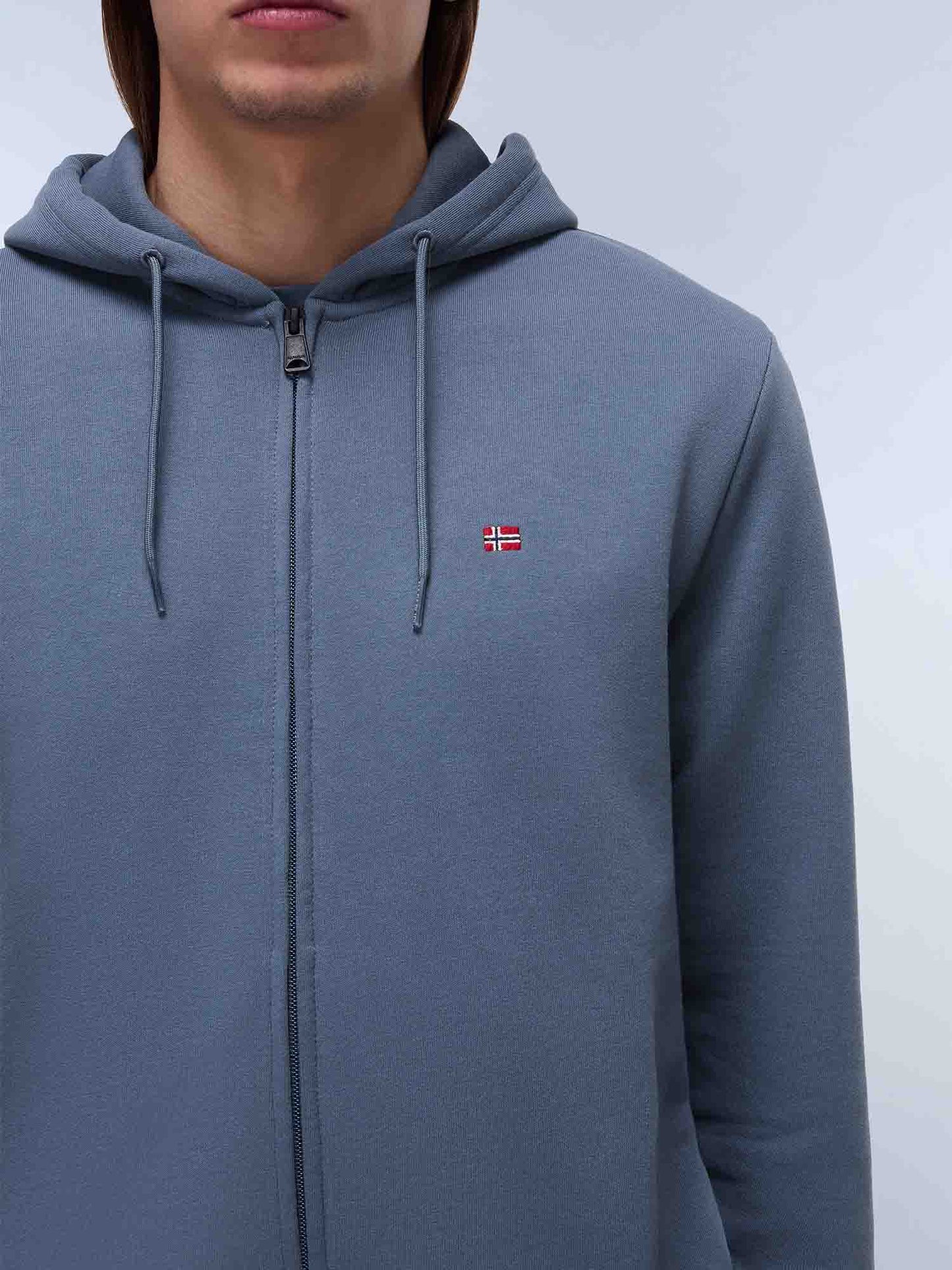 FELPA CON CAPPUCCIO E ZIP BALIS NAPAPIJRI UOMO GRIGIO