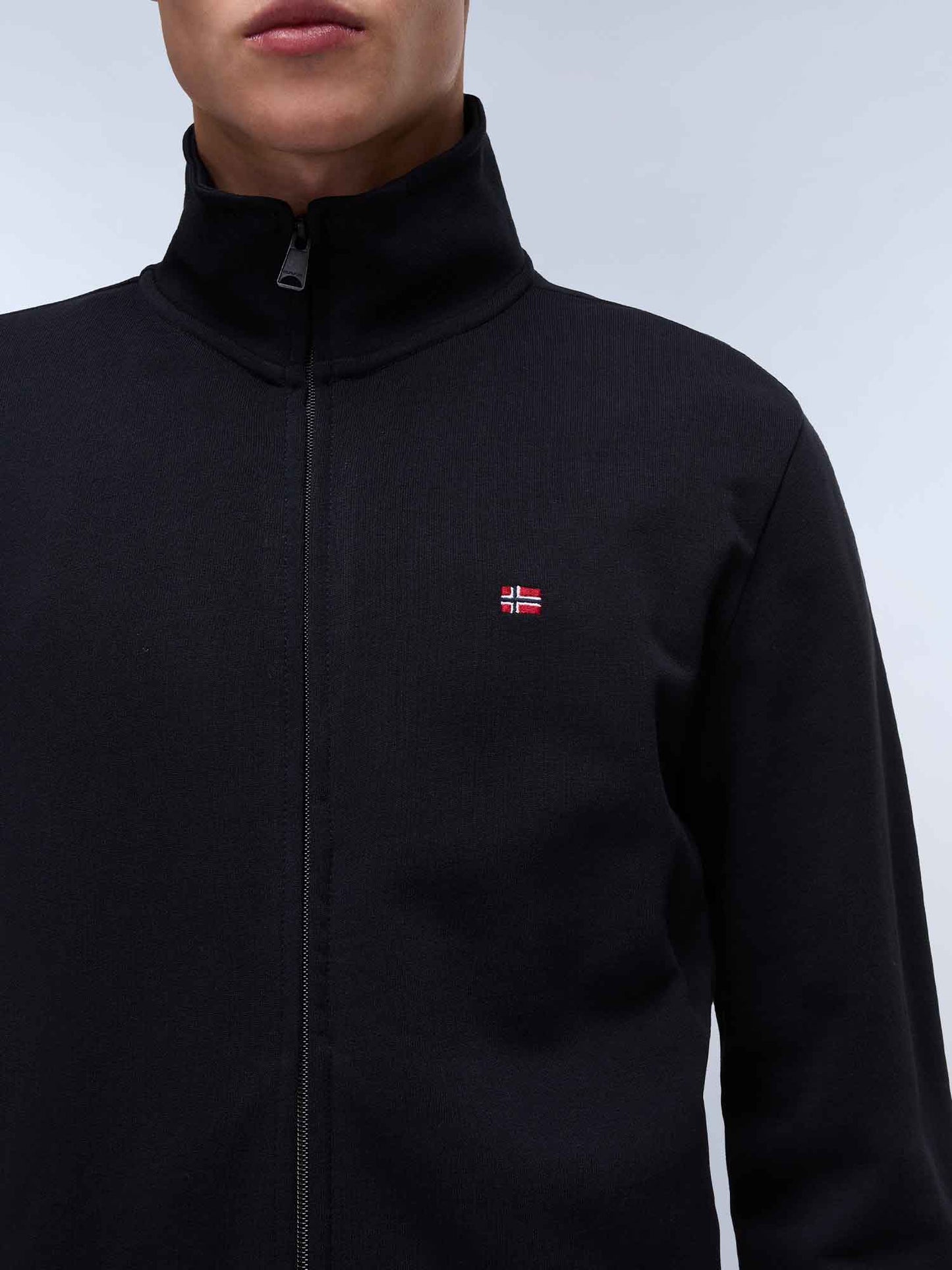 Felpa Balis Napapijri da uomo nera con zip e tasche frontali