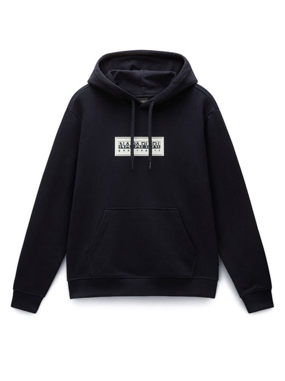 FELPA CON CAPPUCCIO BOX LOGO NAPAPIJRI DA UOMO NERO